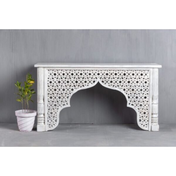 Hand Carved Indian Arch Console Table
