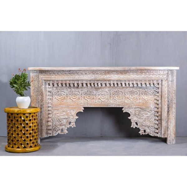 Hand Carved Indian Natural Console Table