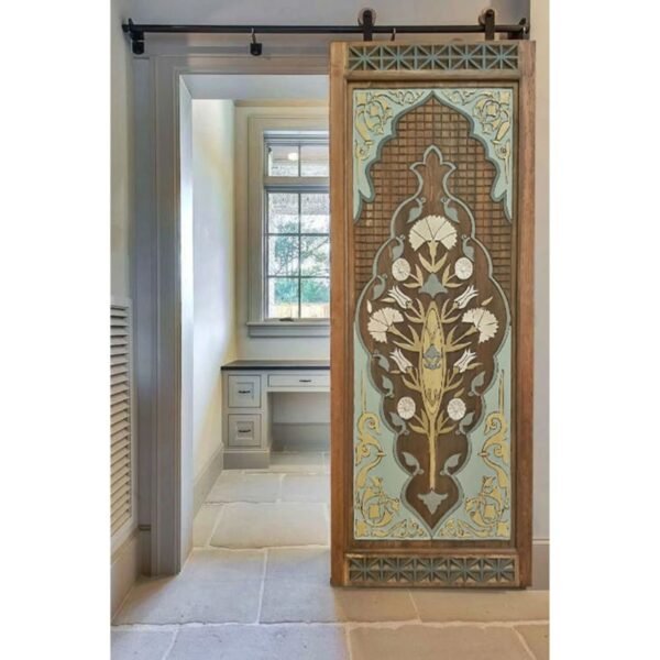Hand Carved Custom Built Gold Barn Door