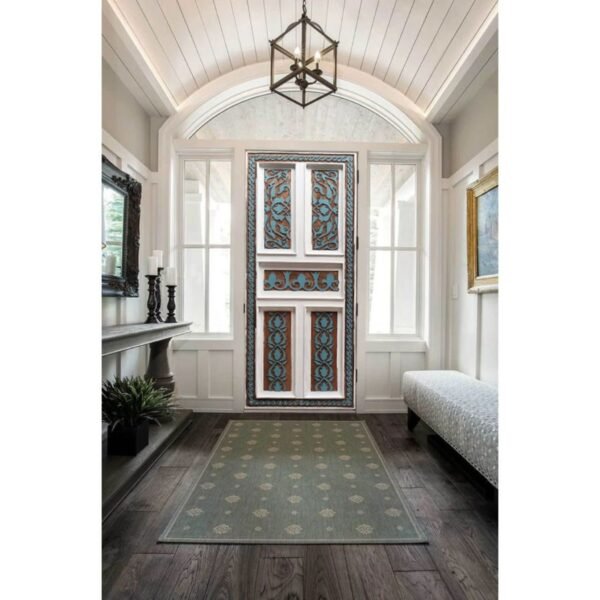 Hand Carved Brown and Multicolour Barn Door