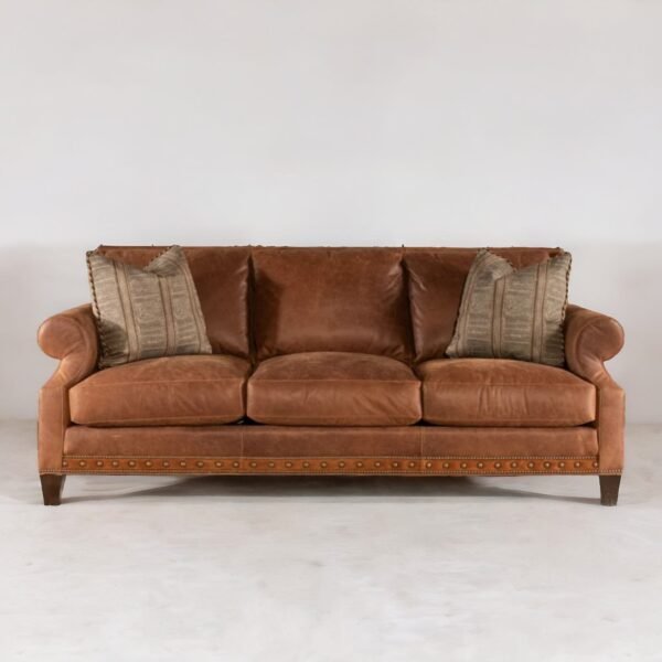 Modern Lonoke Brown Leather Sofa