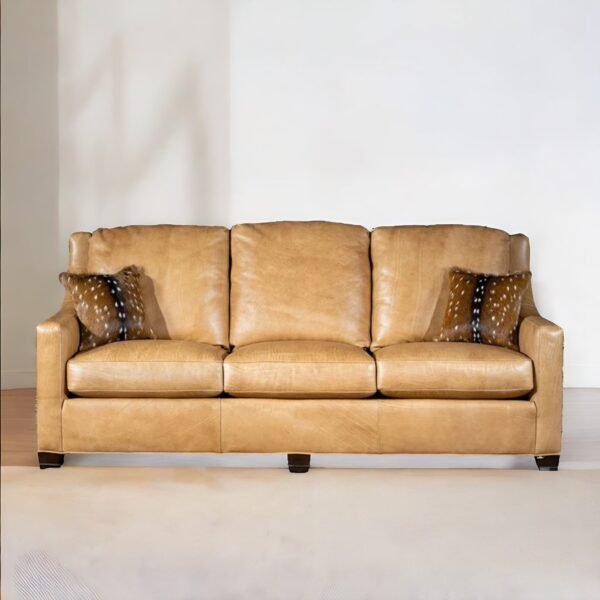 Modern Palomino Leather Sofa