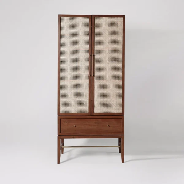 Rattan Accent Wardrobe