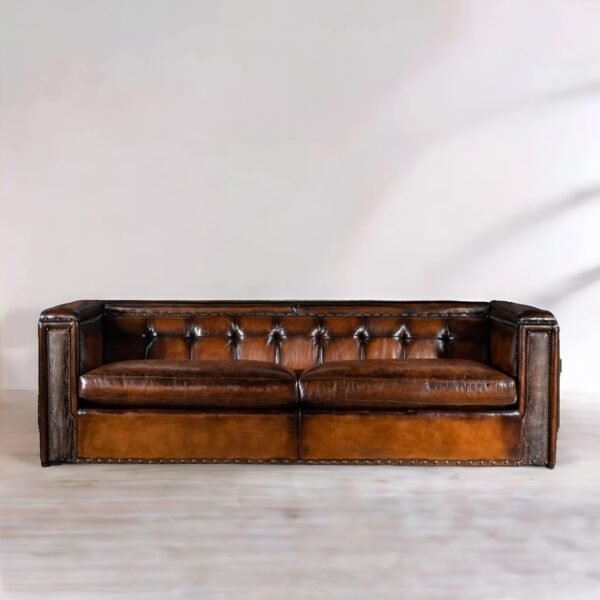 Modern Leather Turban Architect Sofa