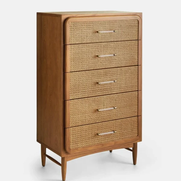 Oslo Tall Rattan Wooden Dresser#13