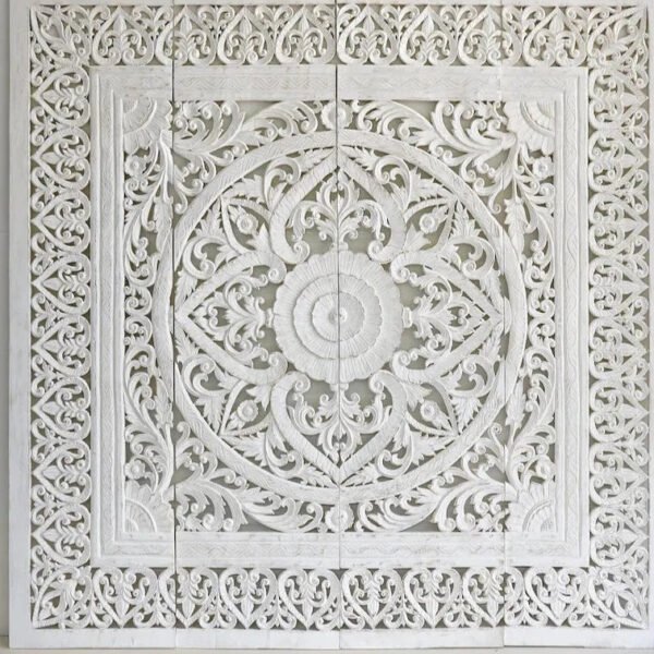 Dynasty White Hand Carved Wooden Board