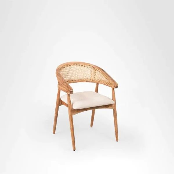 Rattan Wooden Chair For Dining And Living Room In Natural