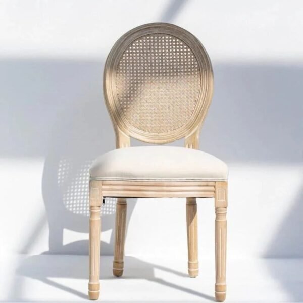Rattan Wooden Dining Chair with Rattan Back Rest