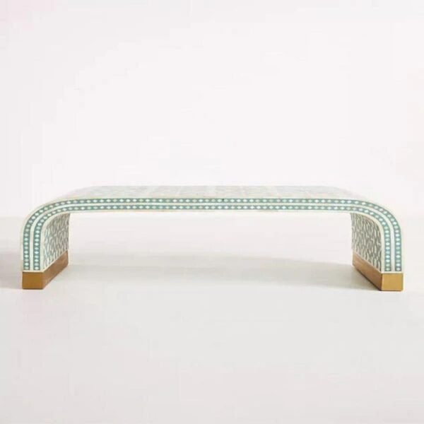 Bone Inlay Green Waterfall Coffee Table